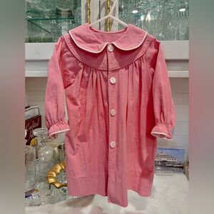 Lullaby Set Pink Corduroy Dress with White Trim